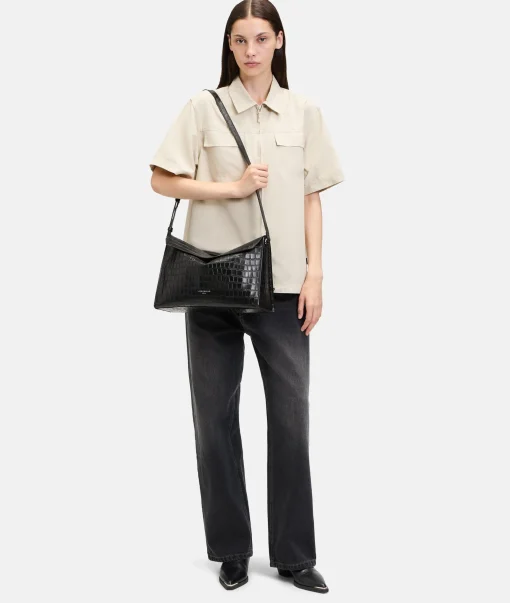 Croco Lora Shoulder Bag M